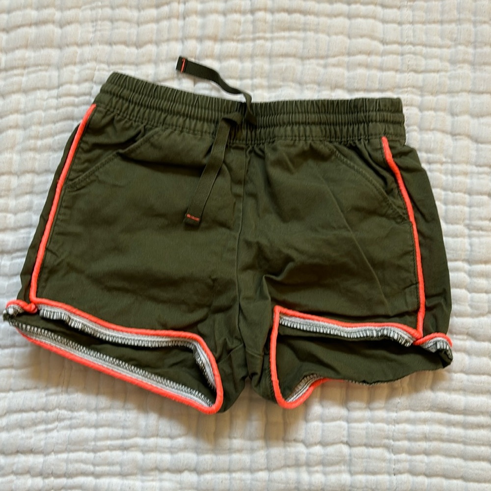 Cat and Jack green with hot pink/ orange piping short, 3T